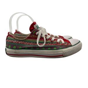 Converse Womens 8 Shoes Holiday Christmas Wrap Chuck Taylor All Star Low Sneaker